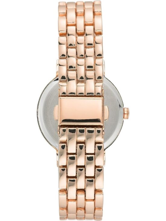 Nine West Women\'s Rose Gold Analog Japanese Quartz Glitter Bracelet Round Watch main image 5